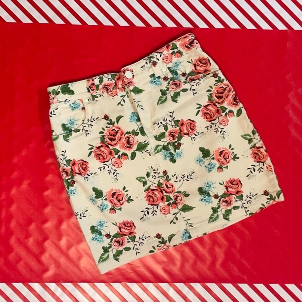 Jean Floral Skirt H&M